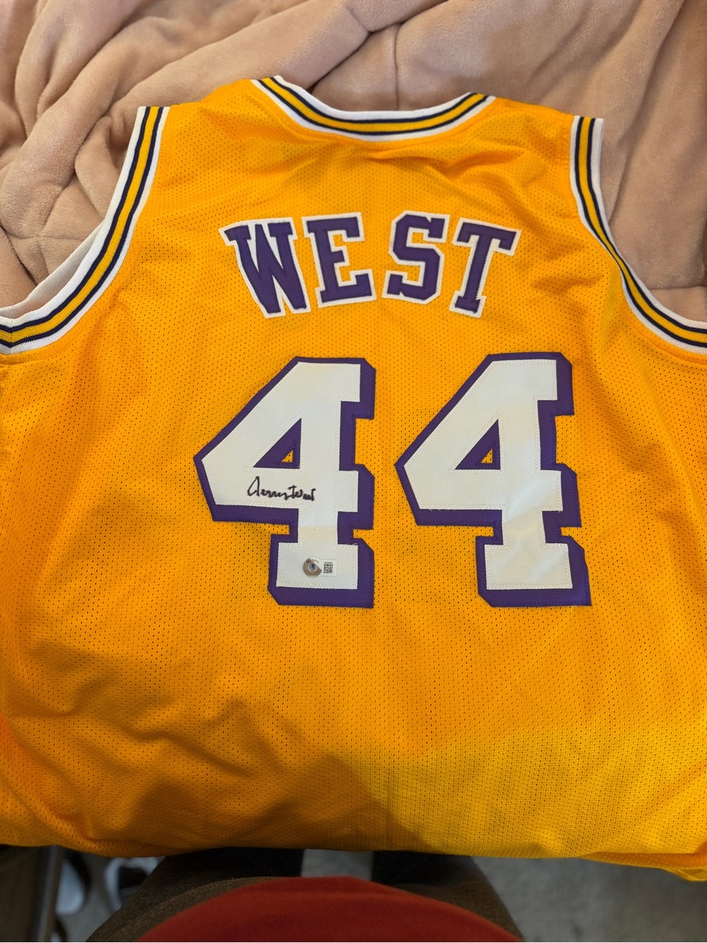 Yellow Basketball Jersey "West 44" with Purple Trim